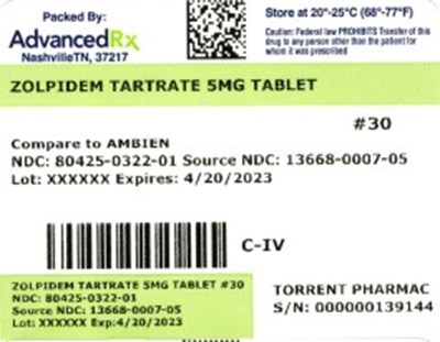 Label 1 (Zolpidem Tartrate 5mg 80425 0322 01)